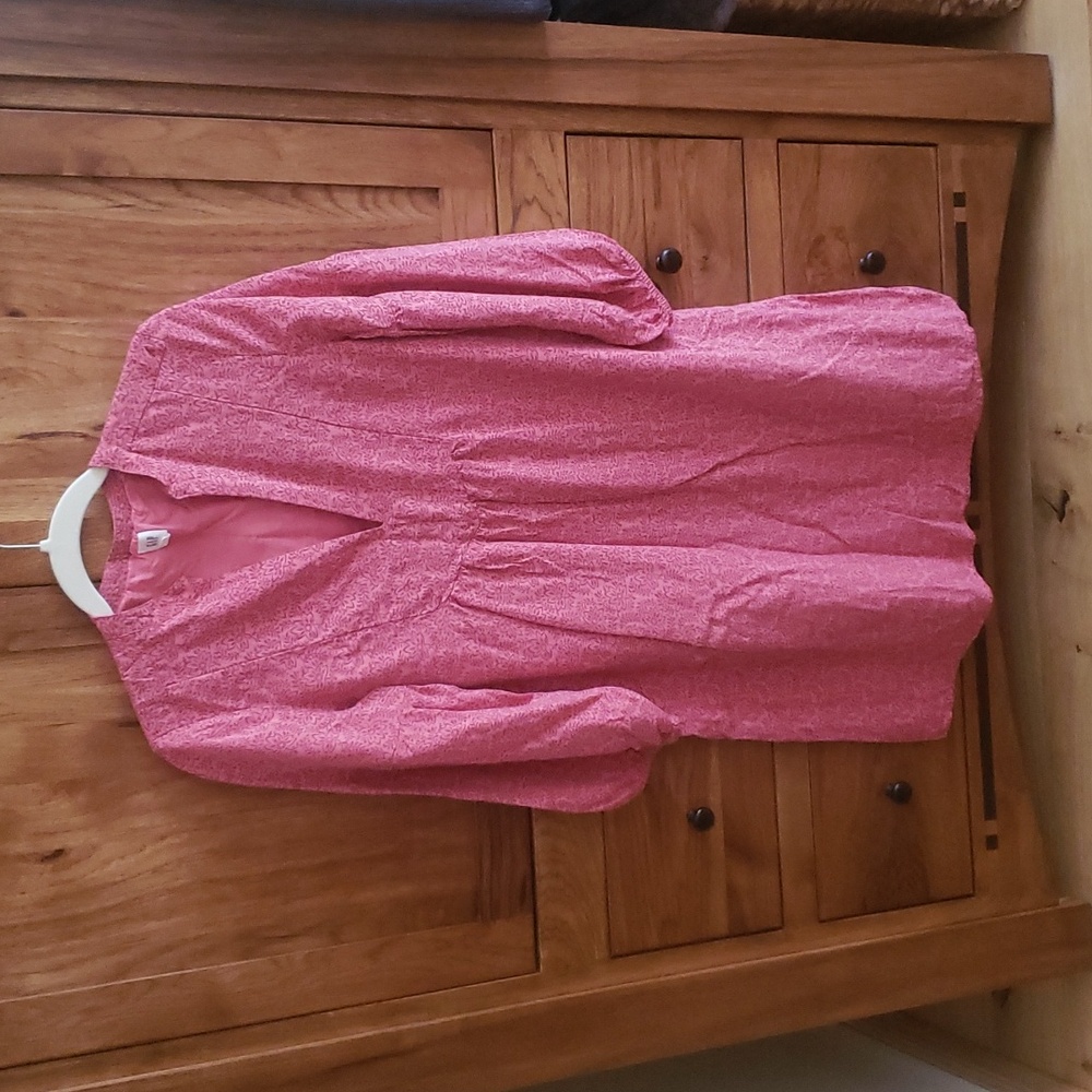 Pink midi dress 100% cotton